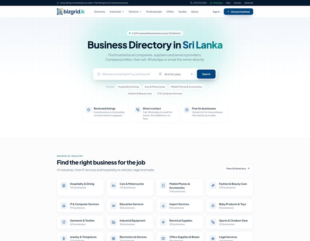 BizGrid.lk website by Cyberexpert