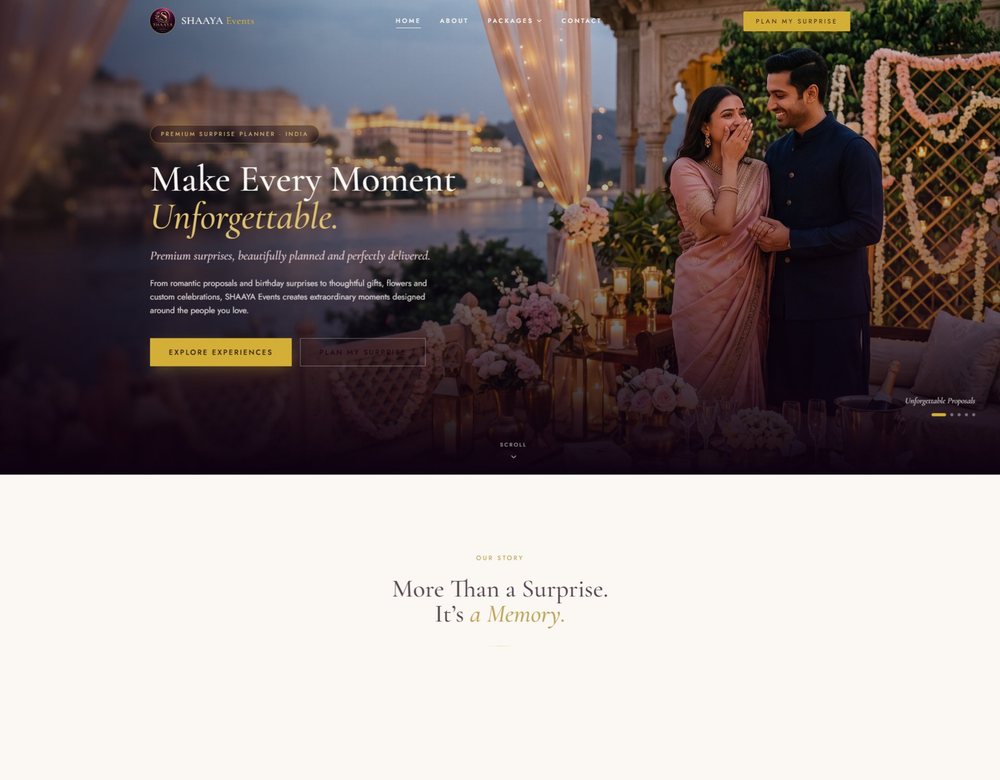 Shaaya Events website by Cyberexpert